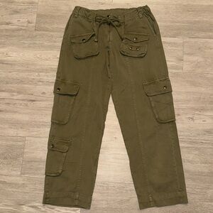 Free People Size Small Olive Low Rise Cargo Pants